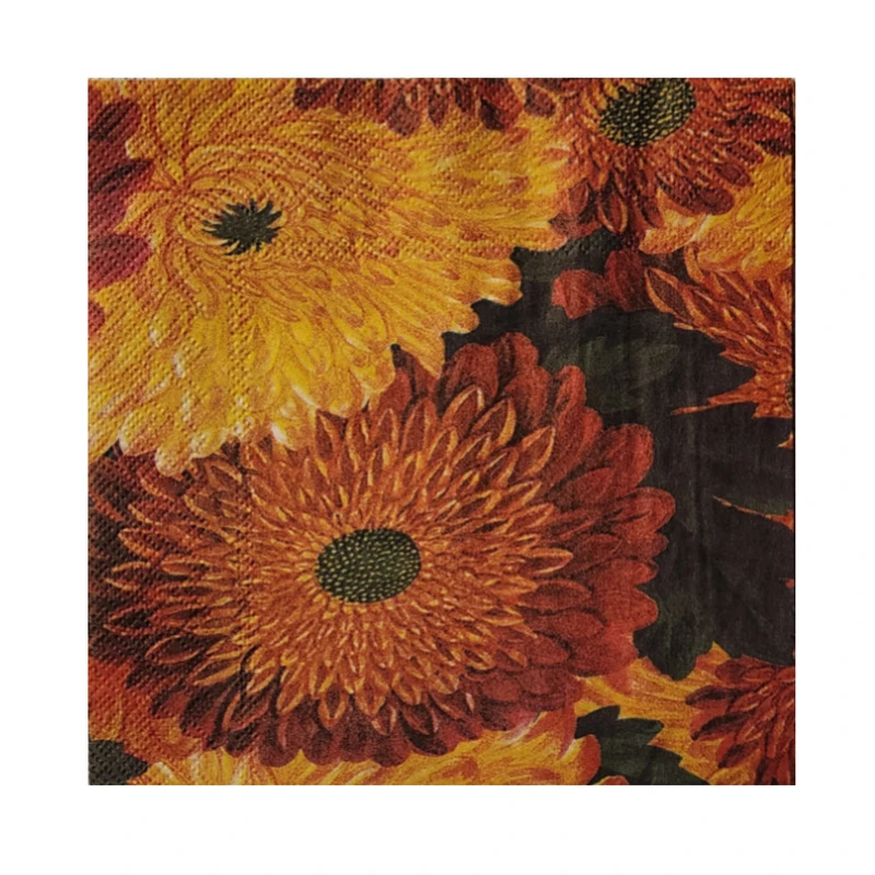 دستمال سفره آی اچ آر مدل گل های داوودی بسته 20 عددی