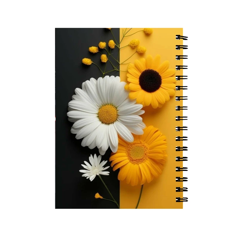 دفتر مشق 60 برگ طرح گل بابونه کد D-2006