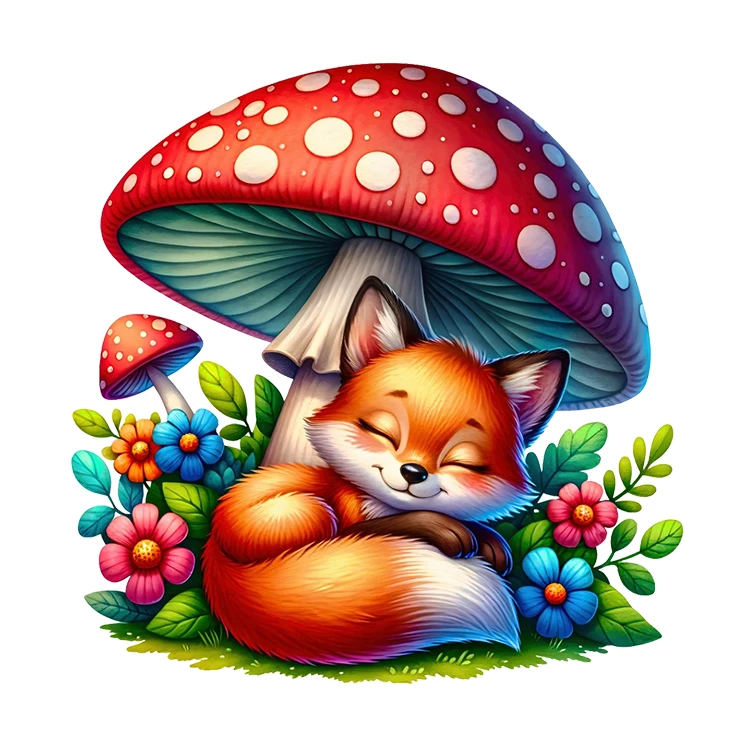 استیکر پارچه و لباس پاد آفرین مدل کارتونی کیوت روباه بامزه کد S3309