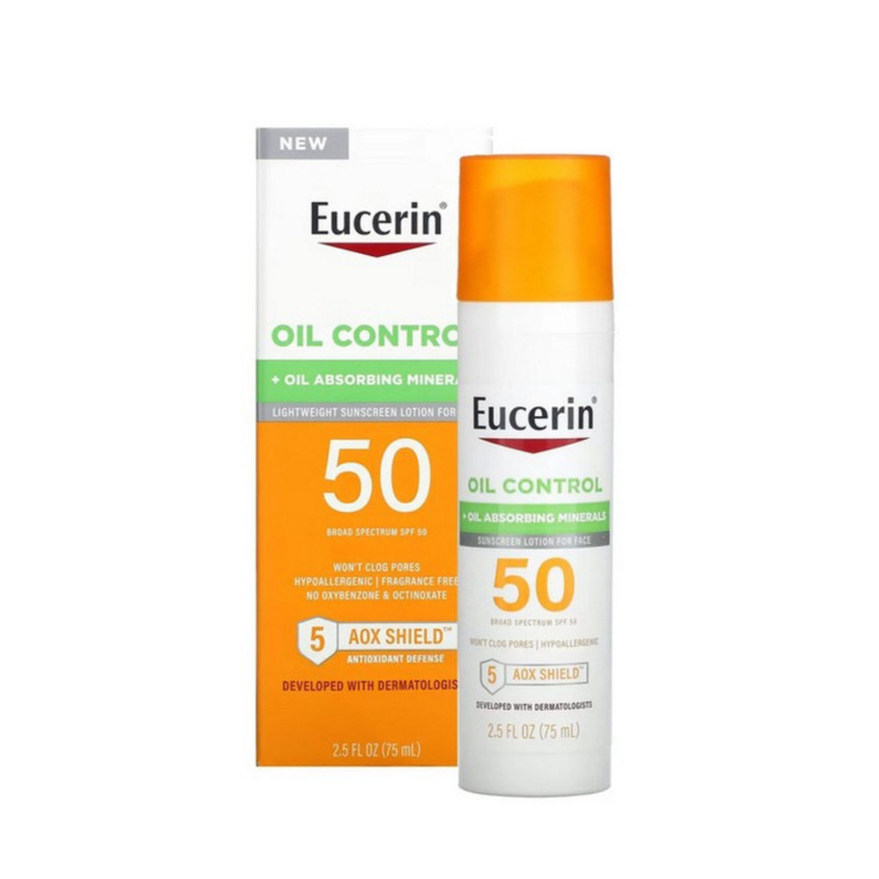 لوسیون ضد آفتاب بدون رنگ اوسرین SPF 50 مدل oil_control ‌مناسب پوست‌های چرب حجم 75 میلی‌لیتر