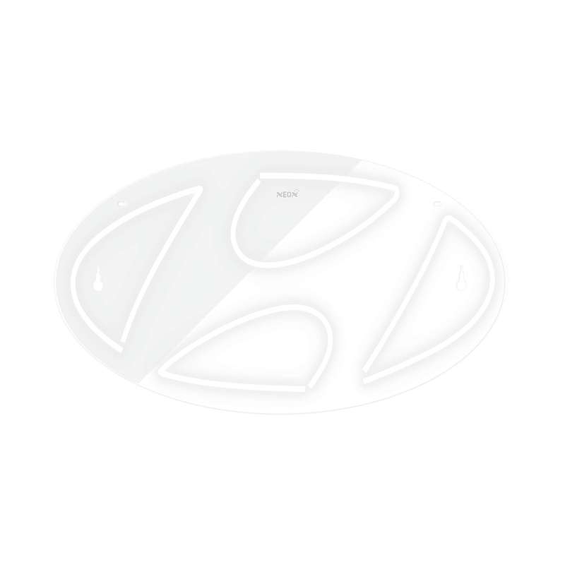 چراغ دیواری نئون دیزاین طرح Hyundai_WHT