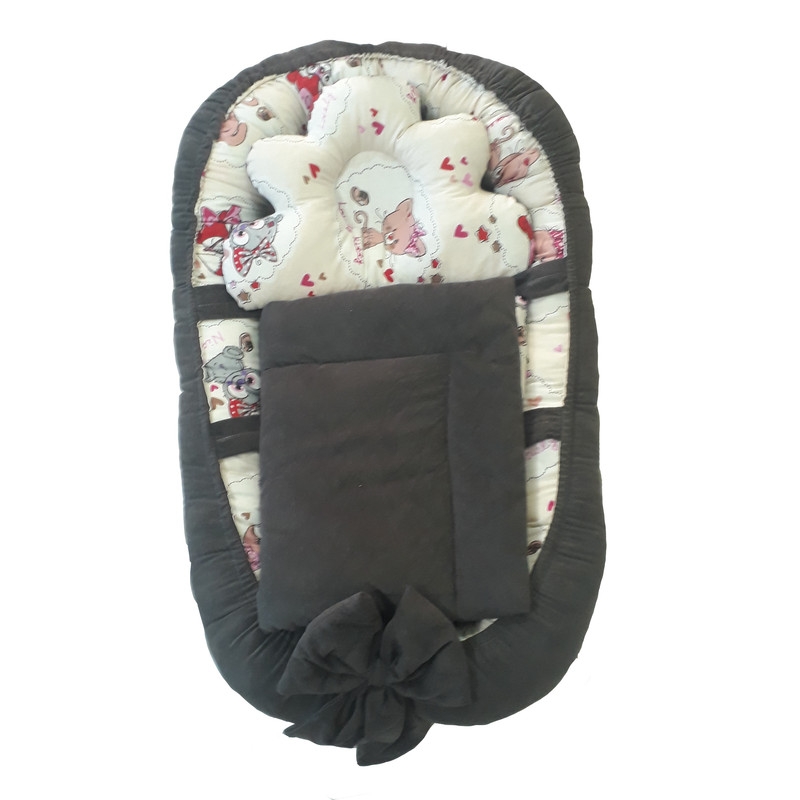 تشک غلت گیر نوزاد مدل گربه مخملی