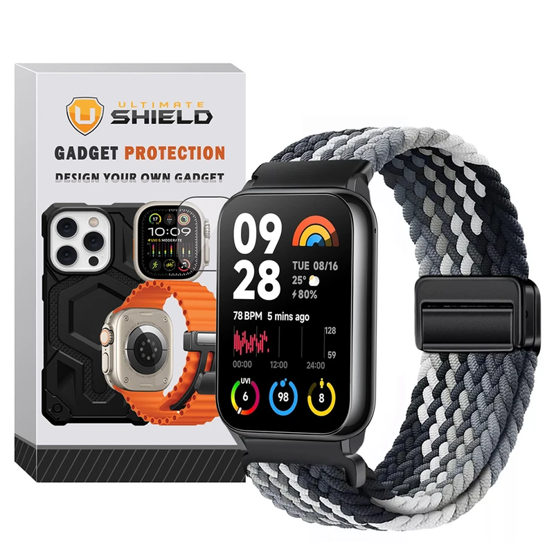 بند آلتیمیت شیلد مدل Braided Magsolo SPC BK مناسب برای ساعت هوشمند شیائومی Mi Band 9 Pro 30mm