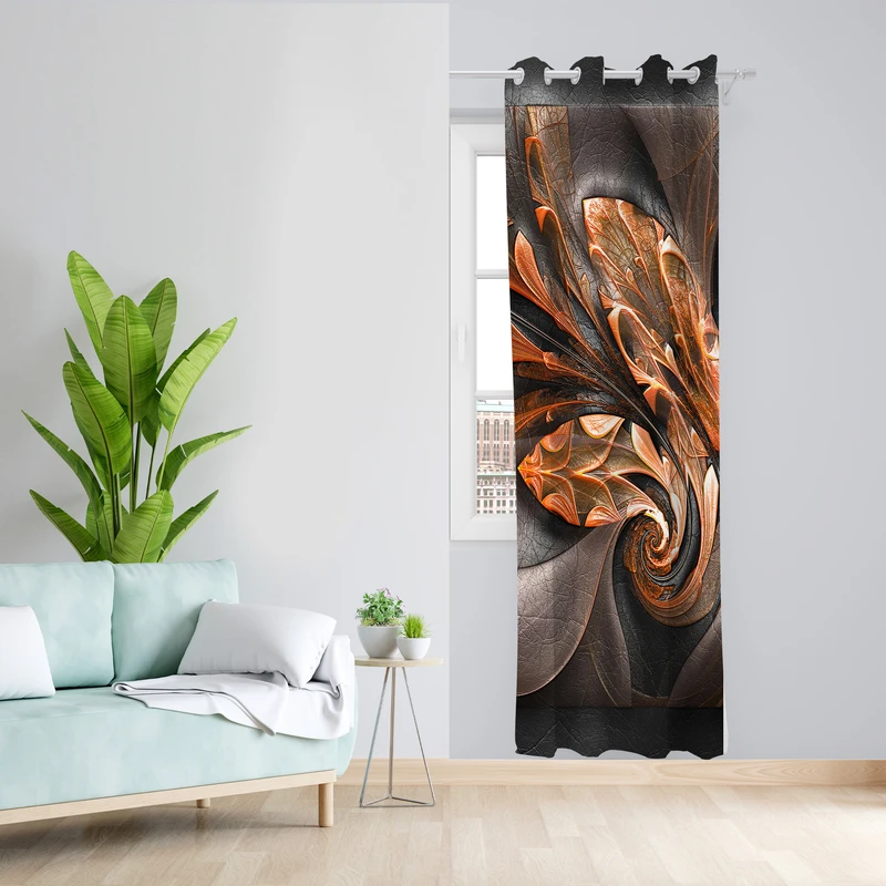 پرده طرح سه بعدی مدل مخمل پانچی کد L 1219R Z سایز 140x200 سانتی متر