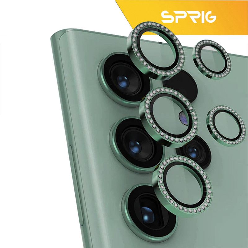 محافظ لنز دوربین رینگی اسپریگ مدل Ring metal Diamond مناسب برای گوشی موبایل سامسونگ Galaxy S24 ultra 5G