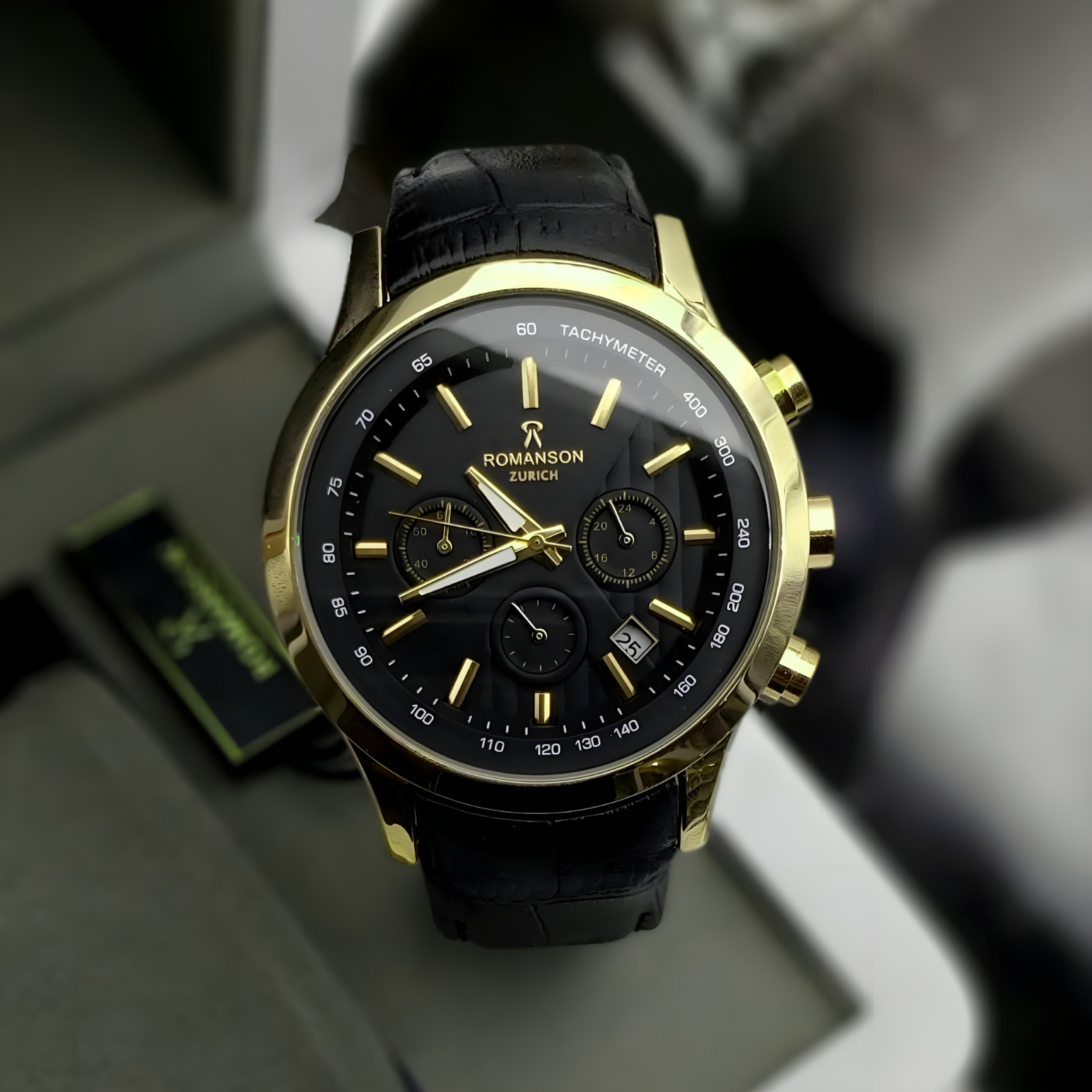 ساعت مچی عقربه‌ای مردانه رومانسون مدل سه موتور فعال کرنوگراف بند چرمی
