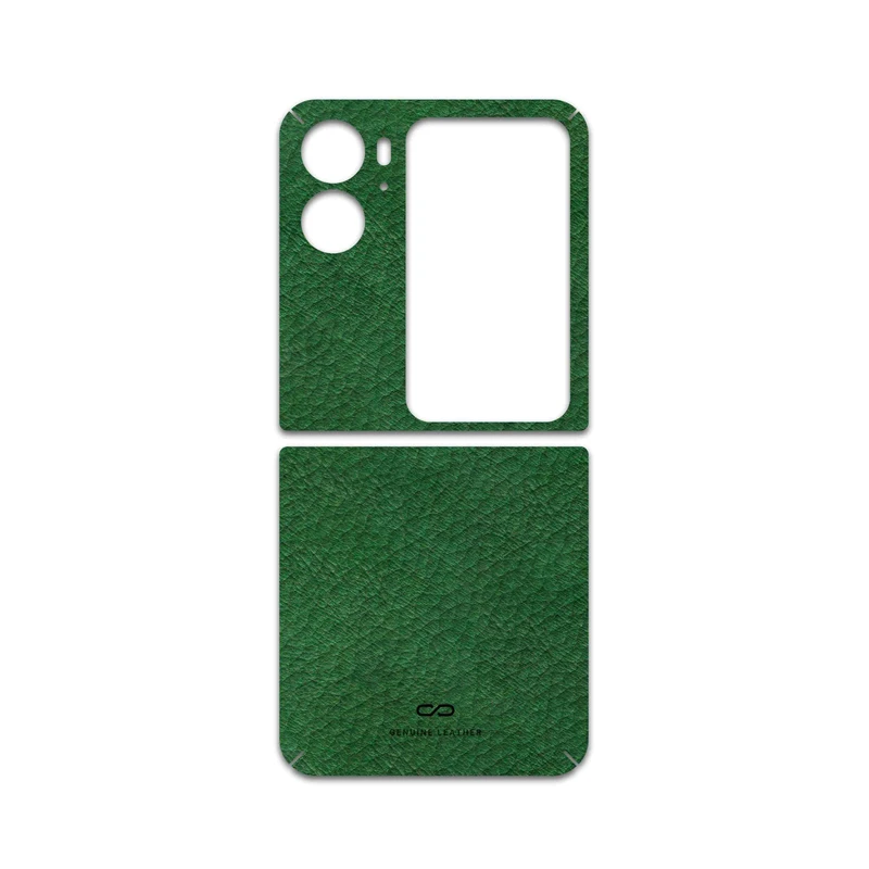 برچسب پوششی ماهوت مدل Green-Leather مناسب برای گوشی موبایل اپو Find N2 Flip