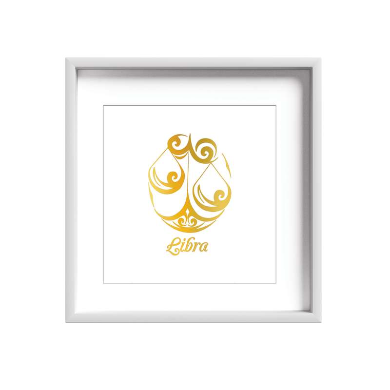 تابلوطلاکوب زرکات طرح ماه تولد مهر مدل Libra