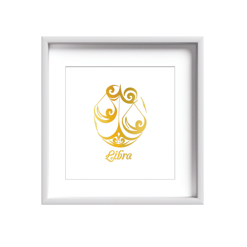 تابلوطلاکوب زرکات طرح ماه تولد مهر مدل Libra