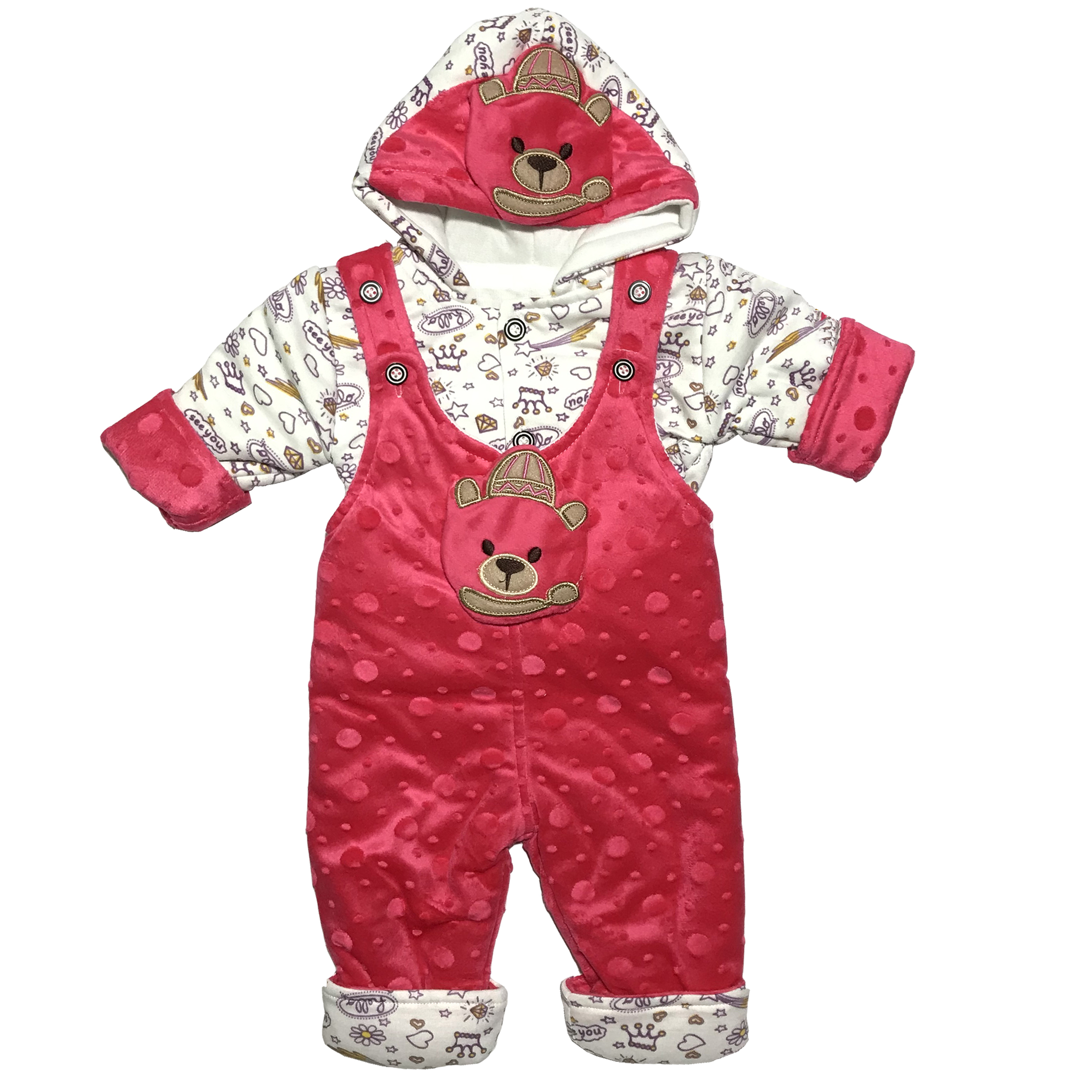 ست سرهمی و کاپشن نوزادی دخترانه کد B41