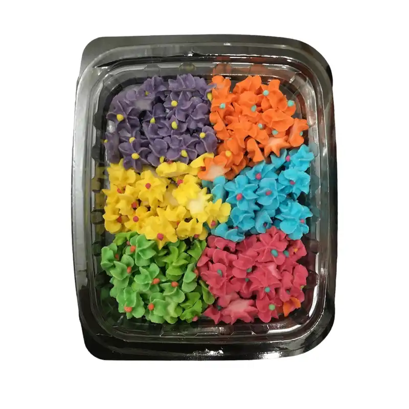 ابزار تزیین کیک مدل گل ریز 6 رنگ بسته 100 عددی