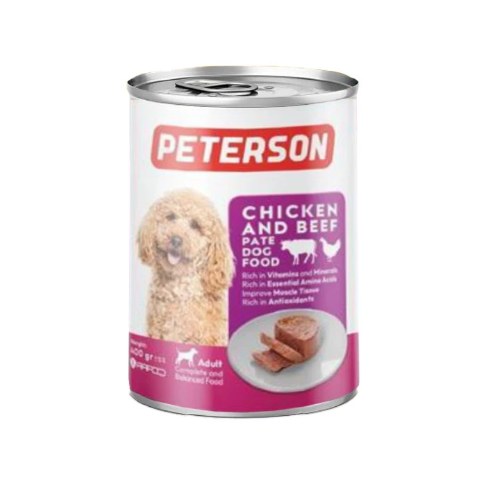 کنسرو سگ پترسون  طعم مرغ و گوشت وزن 400 گرم