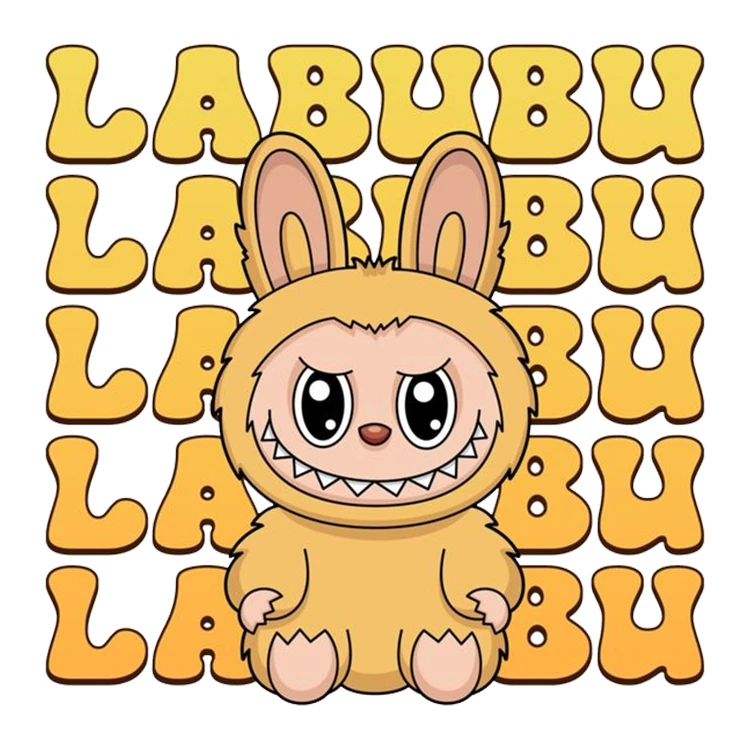 استیکر پارچه و لباس پاد آفرین مدل عروسک لبوبو Labubu کد S2058