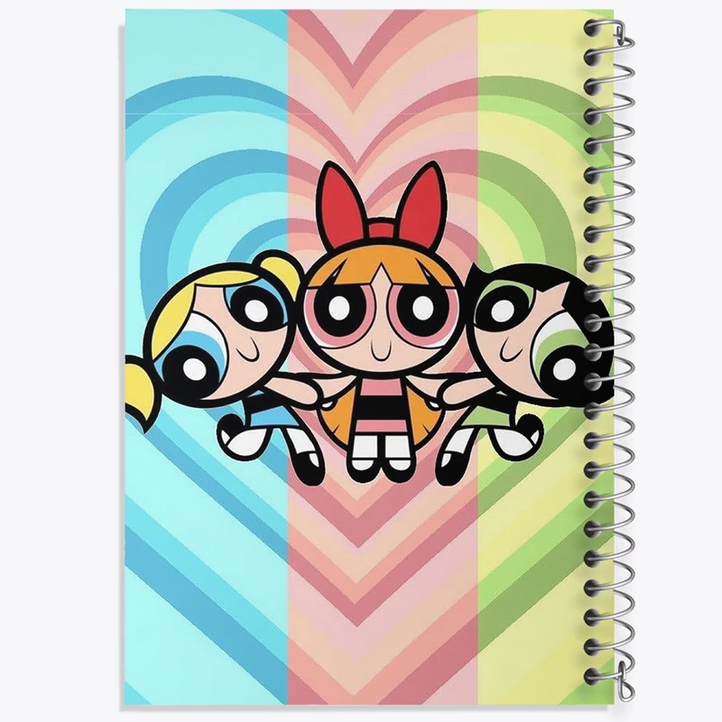 دفتر ژورنال نویسی 50 برگ خندالو مدل نقطه ای طرح دختران نیرومند (The Powerpuff Girls) کد N1729