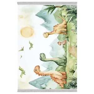 فرش پارچه‌ای دفه مدل فرشینه هازان مخمل طرح فانتزی کد 3427