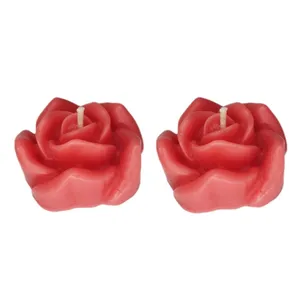 شمع مدل گل رز بسته ۲ عددی