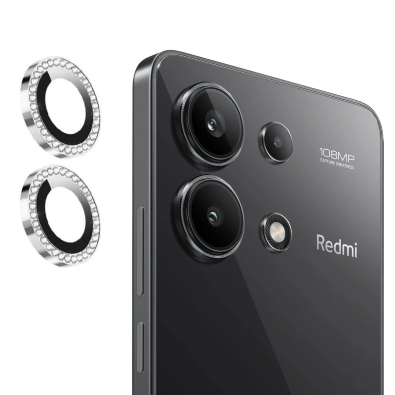 عکس شماره 2 : محافظ لنز دوربین تیسیکالا مدل نگین دار مناسب برای گوشی موبایل شیائومی redmi note 13 4g