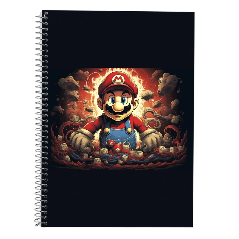 دفتر زبان 50 برگ مدوپد مدل دوخط طرح سوپرماریو super mario کد DF2892