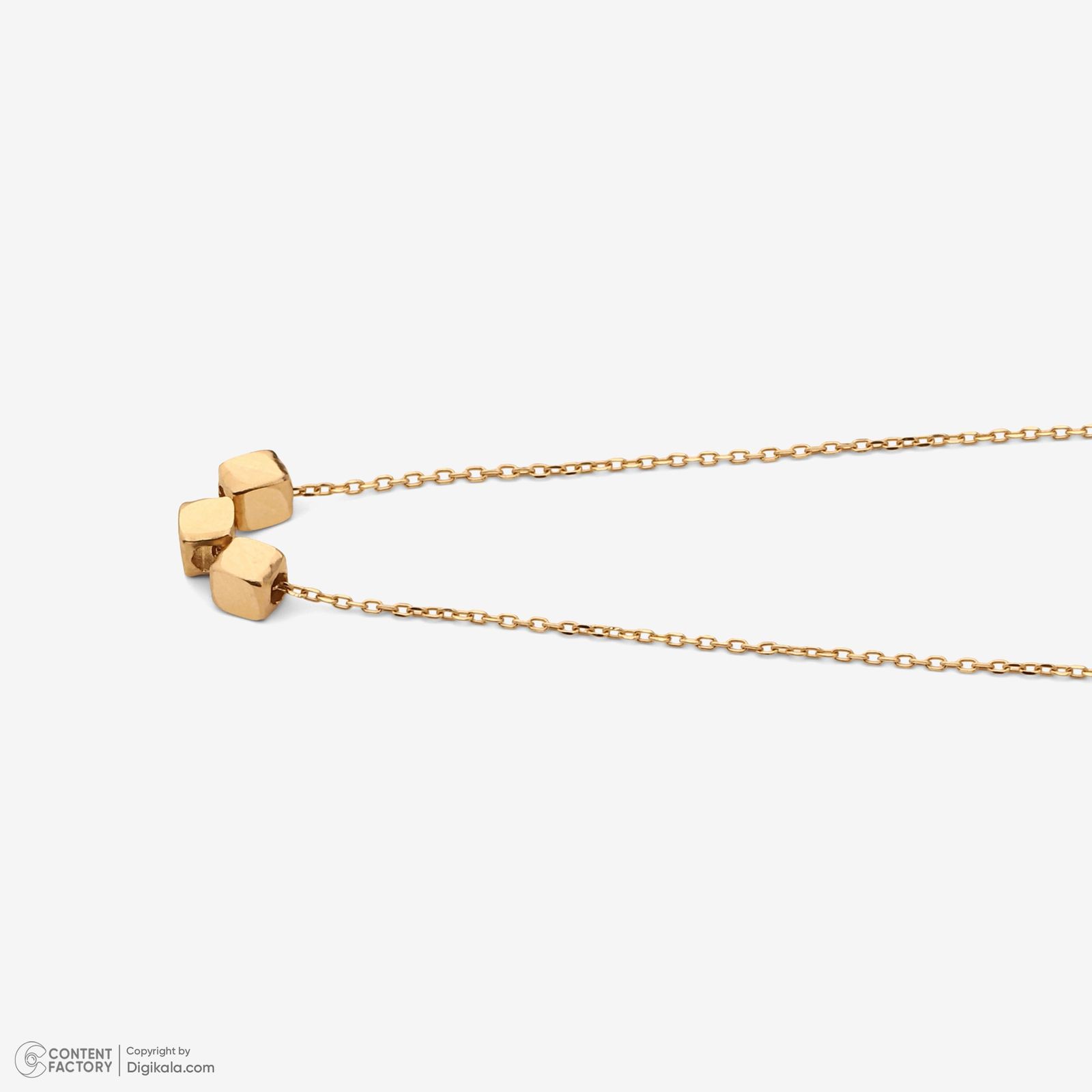 گردنبند طلا 18 عیار زنانه با زنجیر حلقهای (فلامینگو) وی گالری مدل سه مکعب تراش کد NC3829 -  - 9