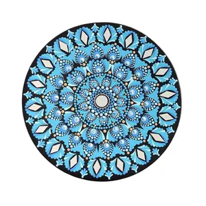 بشقاب دیوارکوب سفالی مدل دات ماندلا کد 100