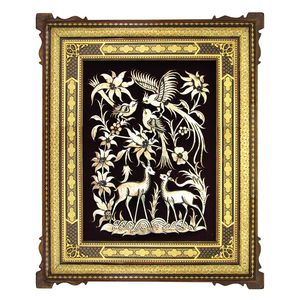 تابلو قلمزنی طرح گل و مرغ مدل 5060-4