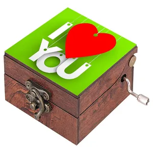 جعبه موزیکال مدل هندلی طرح I LOVE YOU کد 1084