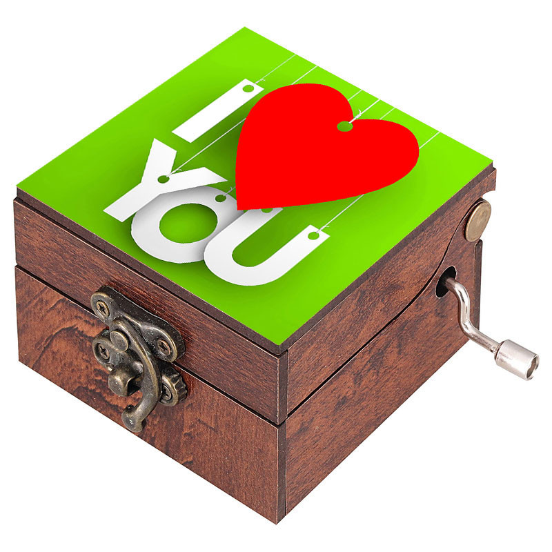 جعبه موزیکال مدل هندلی طرح I LOVE YOU کد 1084