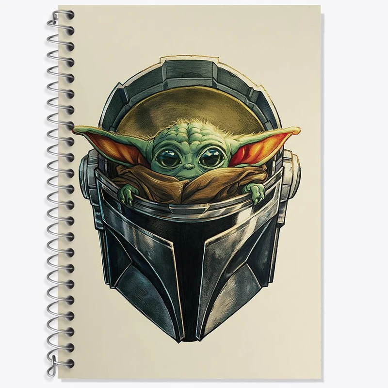 دفتر زبان 50 برگ خندالو مدل سه خط طرح یودا سریال جنگ ستارگان کد 26072