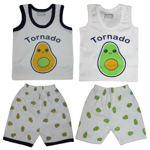 ست تاپ و شلوارک نوزادی مدل 107 مجموعه 2 عددی