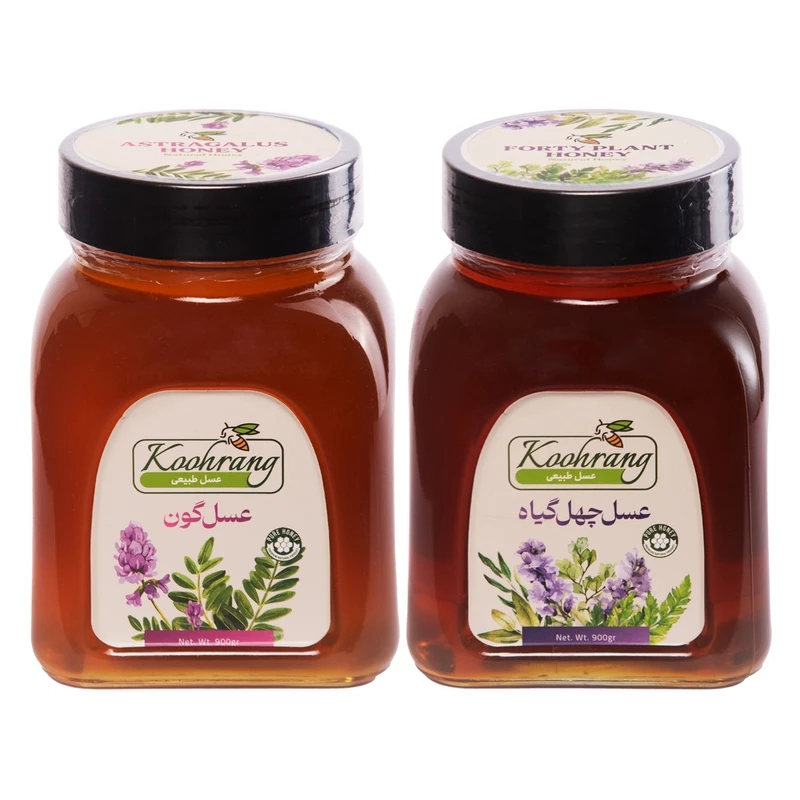 عسل طبیعی چهل گیاه رویال کندو کوهرنگ - 900 گرم به همراه عسل طبیعی گون رویال کندو کوهرنگ - 900 گرم