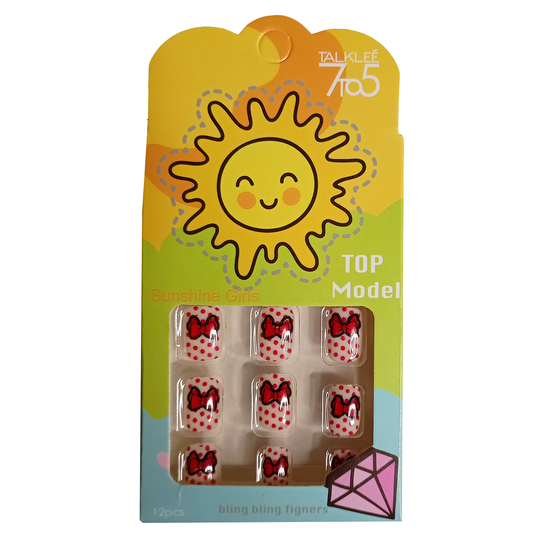 ناخن مصنوعی کودک تالکی کد 06 بسته 12 عددی