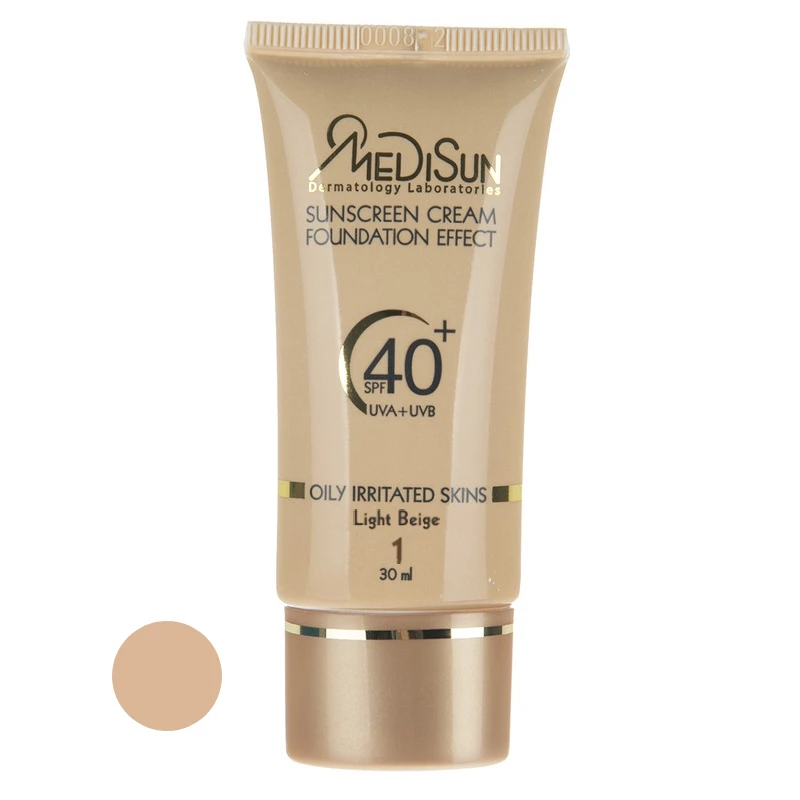 کرم ضد آفتاب رنگی مدیسان SPF40 مدل 1 مناسب پوست های چرب حجم 30 میلی لیتر