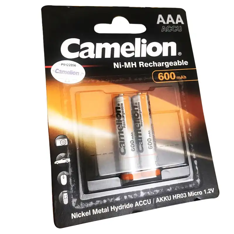 باتری نیم قلمی قابل شارژ کملیون مدل ACCU-600 بسته 2 عددی