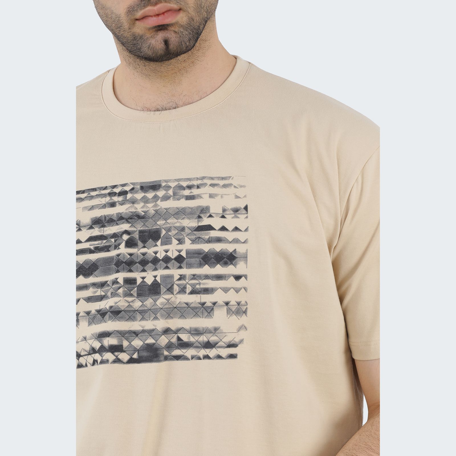 تی شرت آستین کوتاه مردانه پاتن جامه مدل نخی 331621020005999 رنگ کرم -  - 4