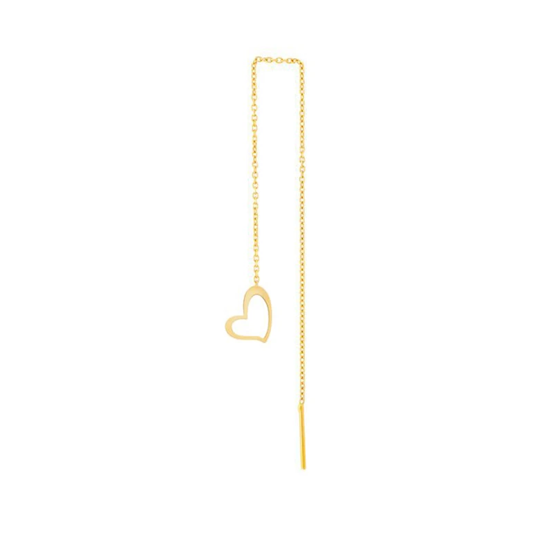 گوشواره بخیه‌ای طلا 18 عیار زنانه میو گلد مدل قلب کد E845
