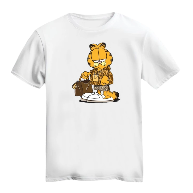 تی شرت آستین کوتاه زنانه مدل گارفیلد مارک پوش