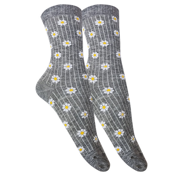 جوراب ساق بلند زنانه تن پوش هنگامه مدل گل بابونه کد TO11