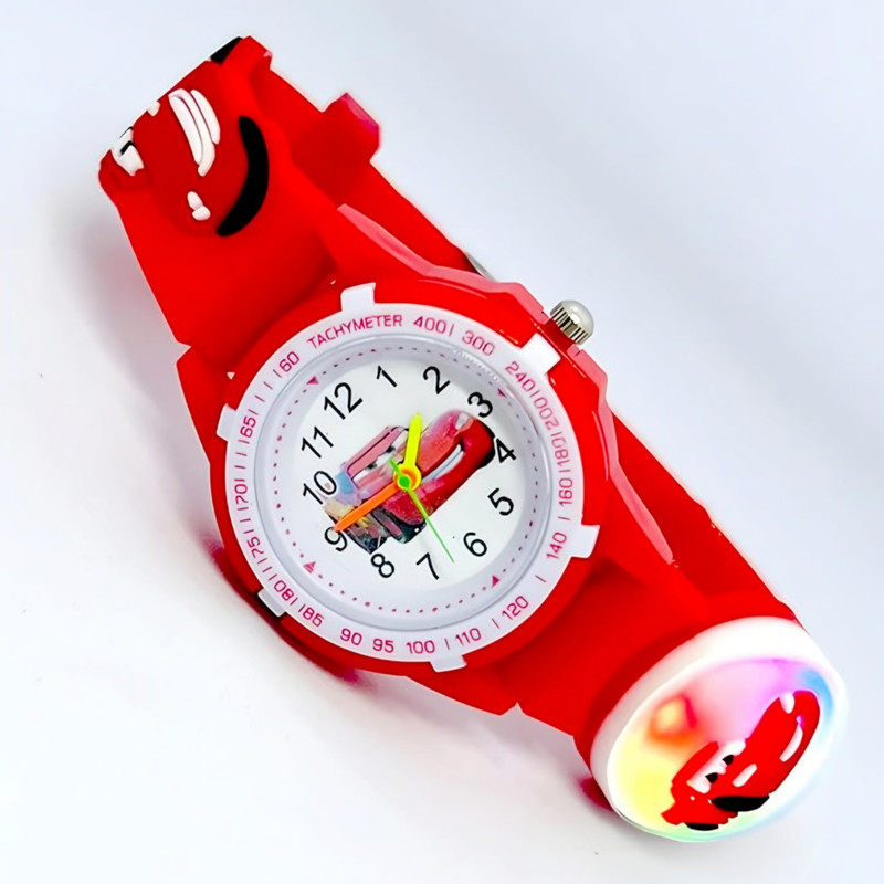 ساعت مچی عقربه ای بچگانه مدل چراغدار بند سیلیکونی ضد حساسیت طرح مک کویین و ماشینها کد 3 ساعت مچی عقربه ای بچگانه مدل چراغدار بند سیلیکونی ضد حساسیت طرح مک کویین و ماشینها کد 3