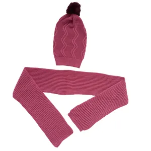 ست کلاه و شال گردن بافتنی مدل توپکی 02