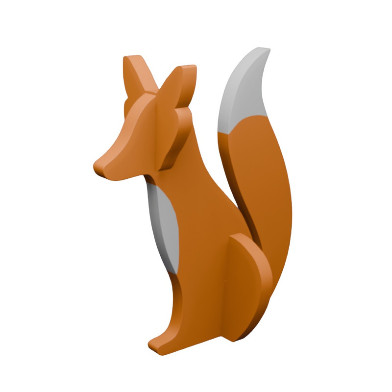 اسباب‌بازی ساختنی 3 تکه روباه سه‌بعدی مدل Cute Fox