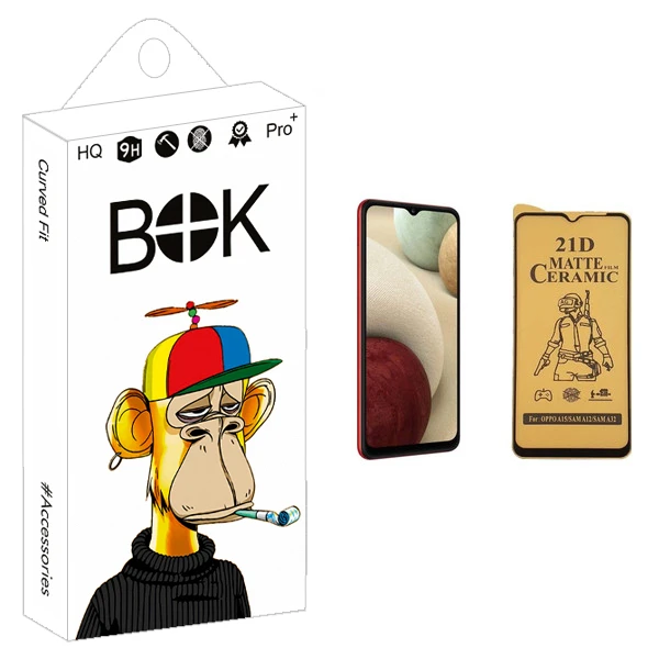 محافظ صفحه نمایش سرامیکی بوک مدل +HD مناسب برای گوشی موبایل سامسونگ Galaxy A12