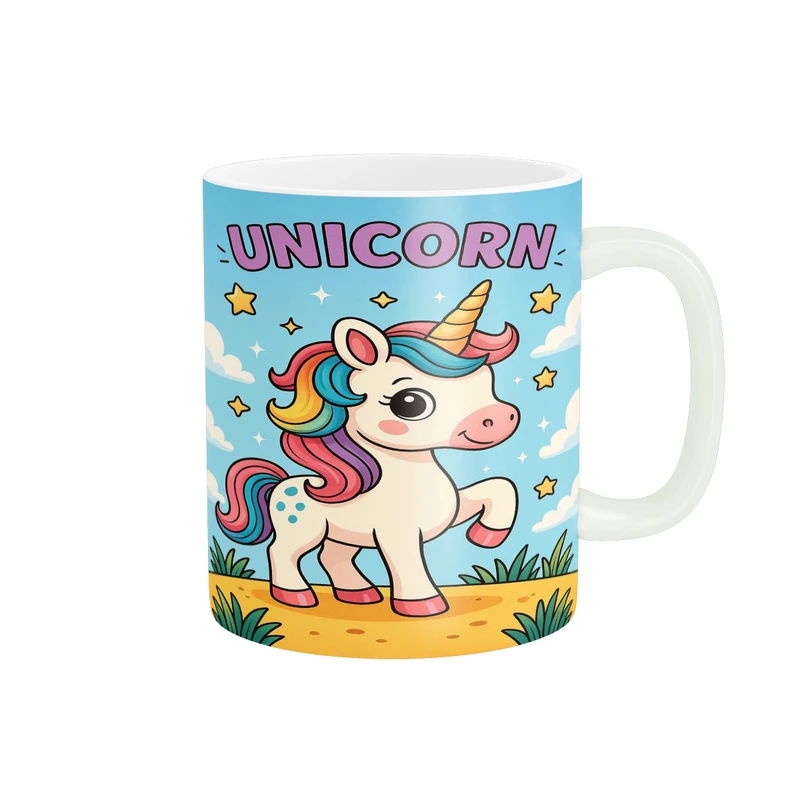 ماگ پاد آفرین مدل فانتزی طرح کارتونی تک شاخ یونیکورن کیوت کد p11887