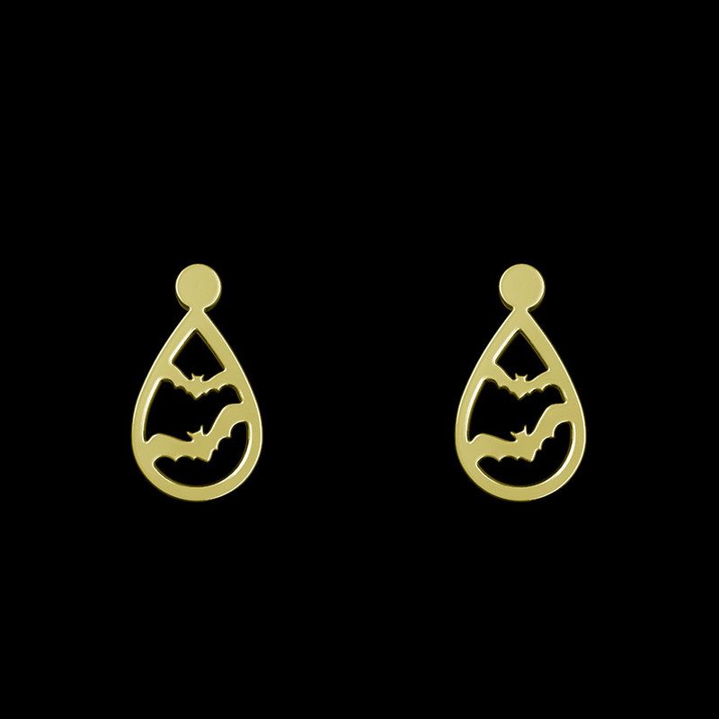 گوشواره طلا 18 عیار زنانه مدوپد مدل خفاش کد GA1-13897