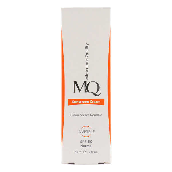 کرم ضدآفتاب بی‌رنگ ام کیو مدل SPF50، مناسب پوست‌های نرمال، حجم 55 میلی‌لیتر در ارزانترین فروشگاه اینترنتی ایران ارزان
