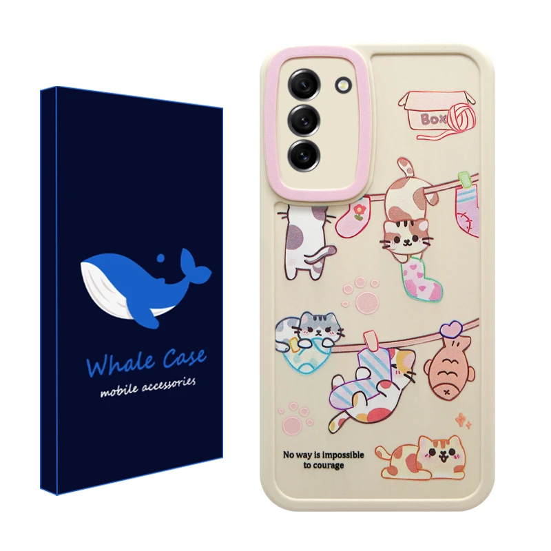 کاور وال کیس مدل گربه های بندباز مناسب برای گوشی موبایل سامسونگ Galaxy S21 FE