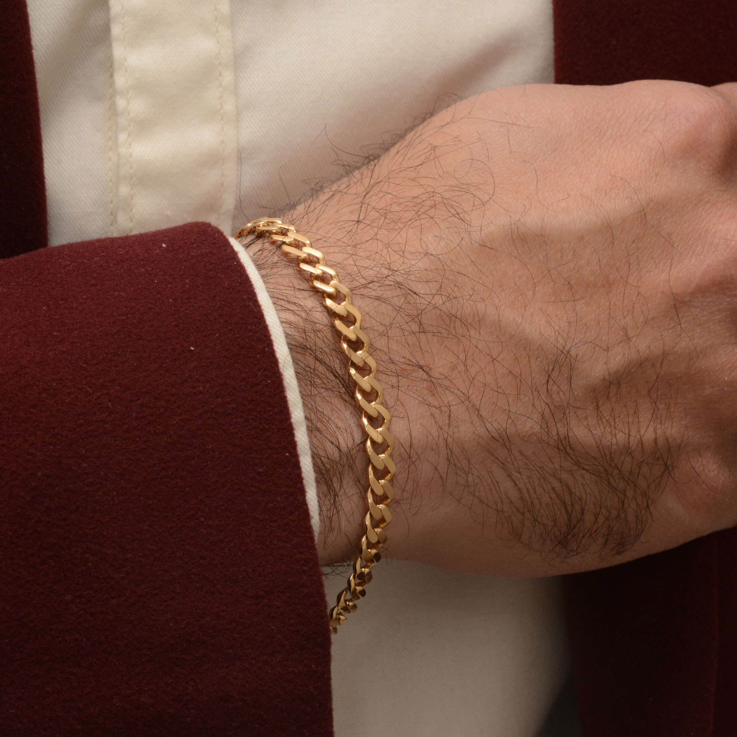 دستبند طلا 18 عیار مردانه طلای مستجابی مدل جلوا کد 20