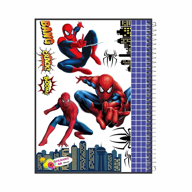 دفتر شطرنجی 40 برگ گلبرگ طرح مرد عنکبوتی کد 4308