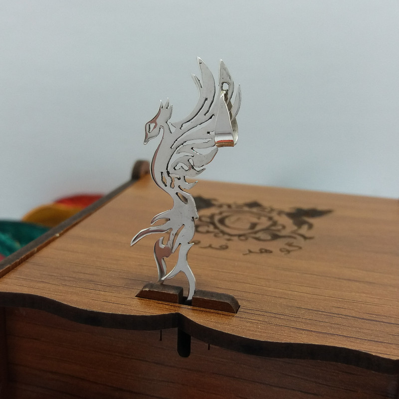 آویز گردنبند نقره مدل سیمرغ