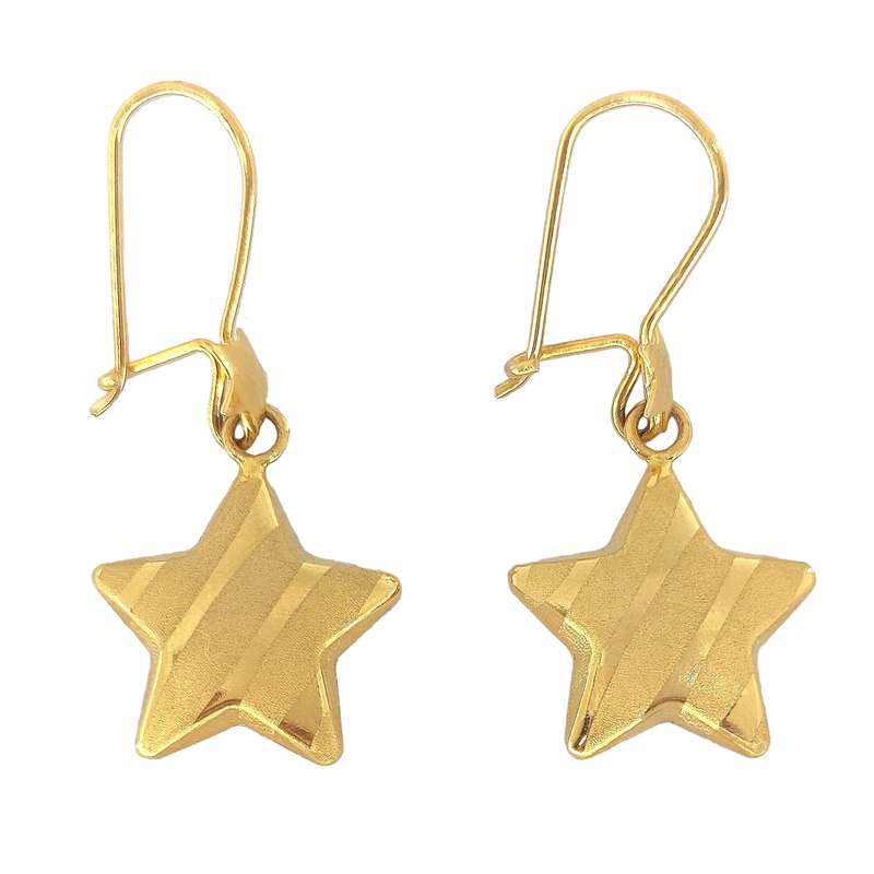 گوشواره طلا 18 عیار دخترانه طلا و جواهرسازی افرا مدل ستاره 240 گوشواره طلا 18 عیار دخترانه طلا و جواهرسازی افرا مدل ستاره 240