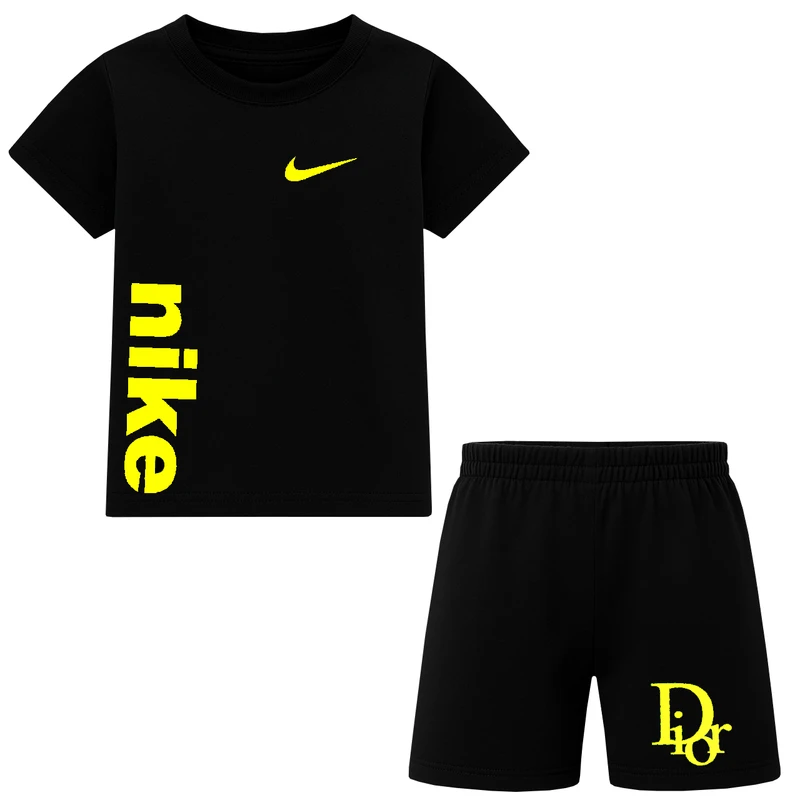 ست تی شرت آستین کوتاه و شلوارک راحتی پسرانه مدل M25 